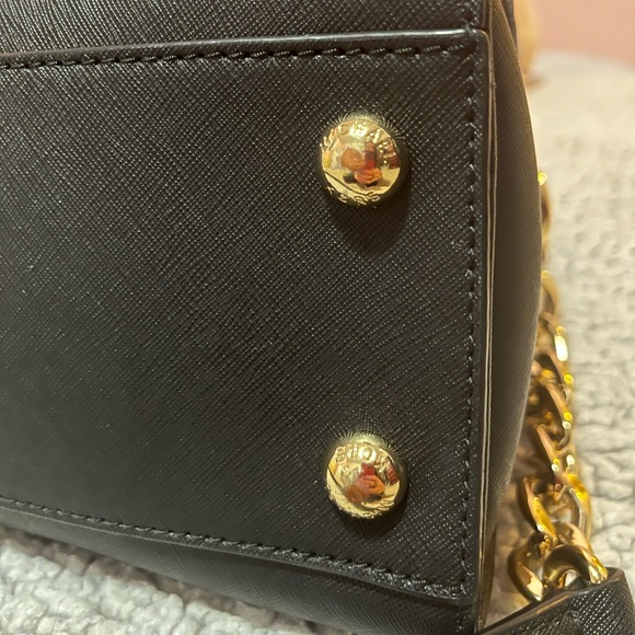 Michael Kors black and gold structured purse - Picture 6 of 8